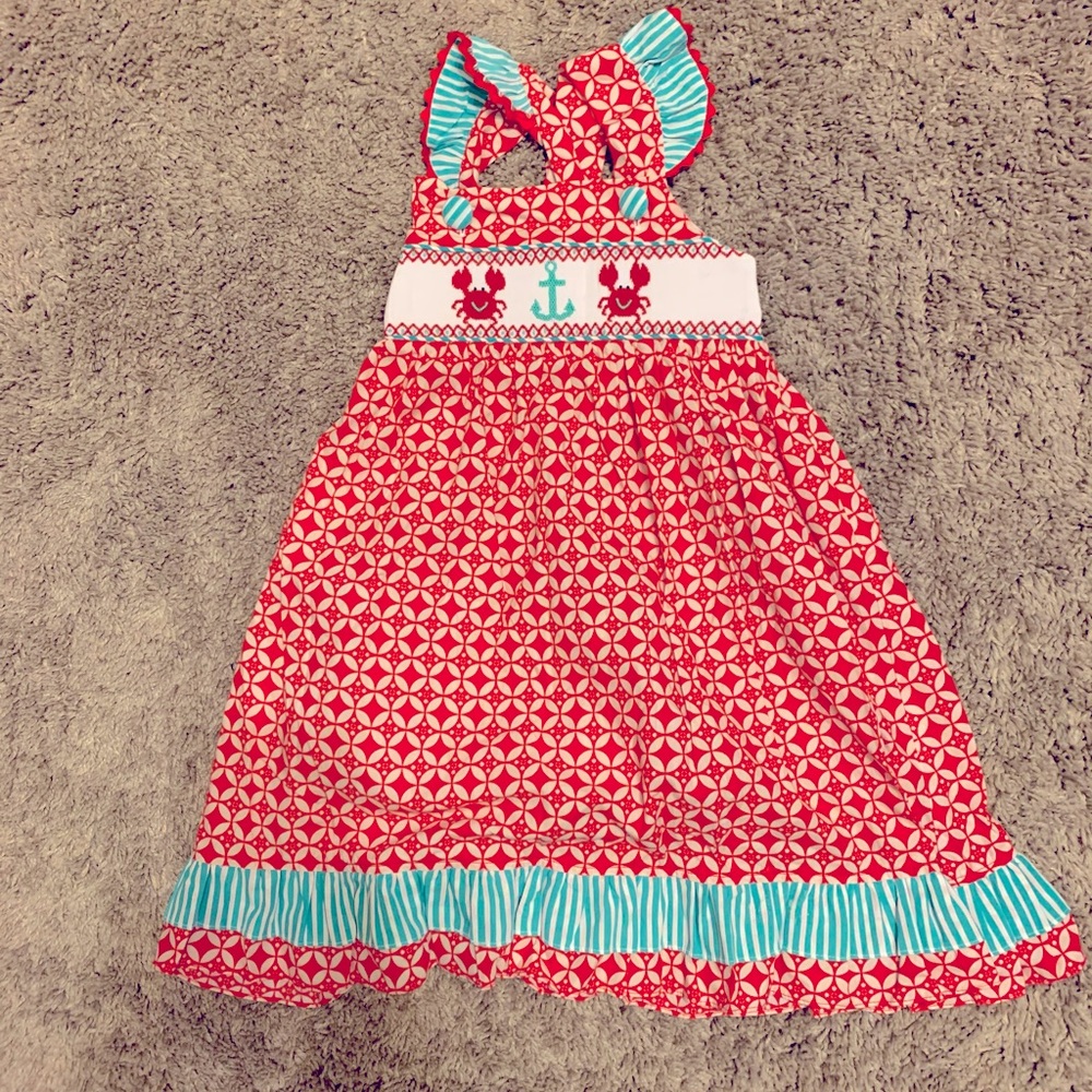 Smocked crab summer dress